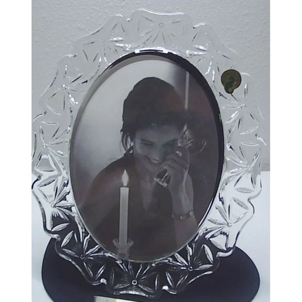 Vtg 1995 Oval Waterford Crystal Picture Frame NOS w/Box 7.75x9.5